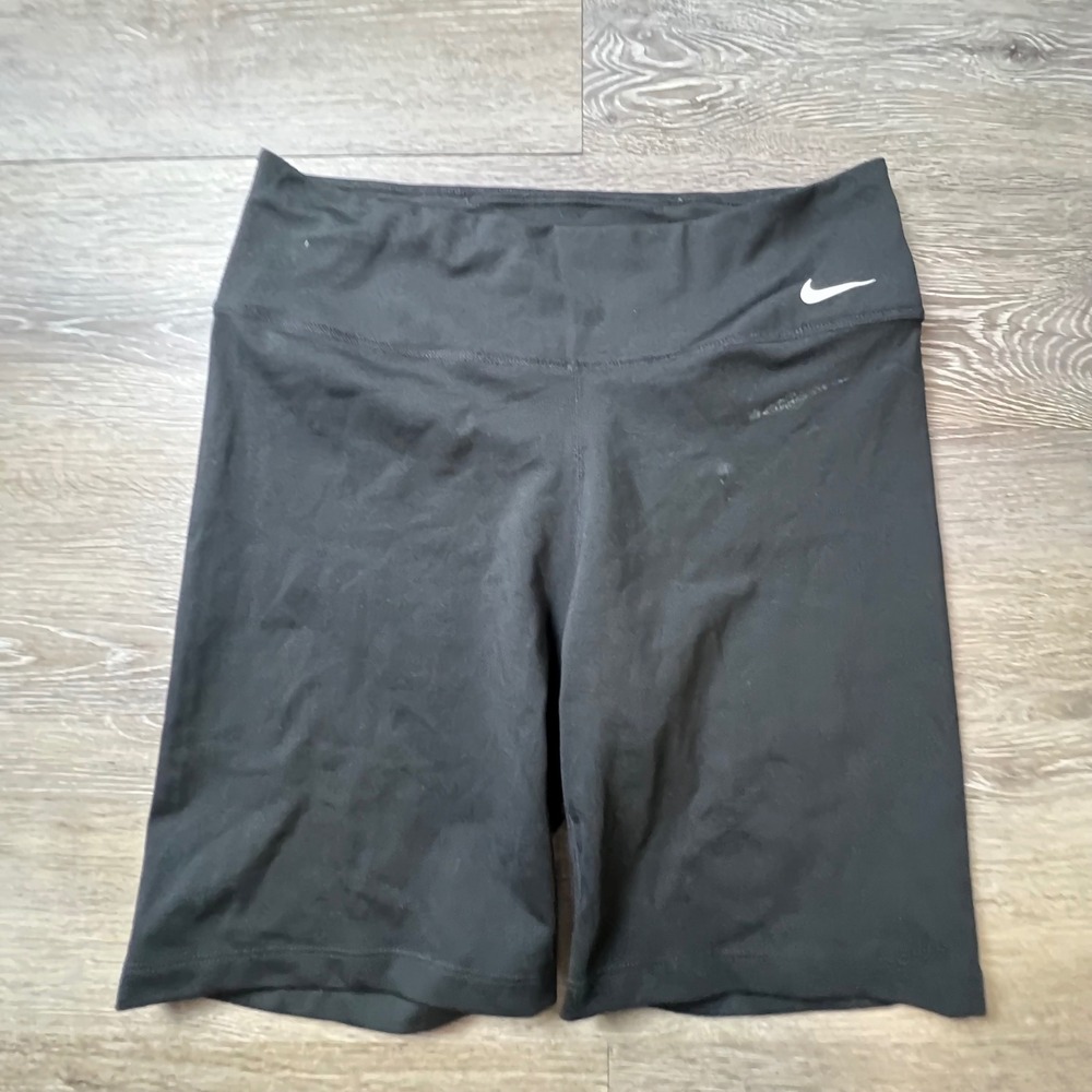 Nike Biker Shorts Womens Medium Black Dri-FIT High Waisted Compression Gym - Picture 1 of 10